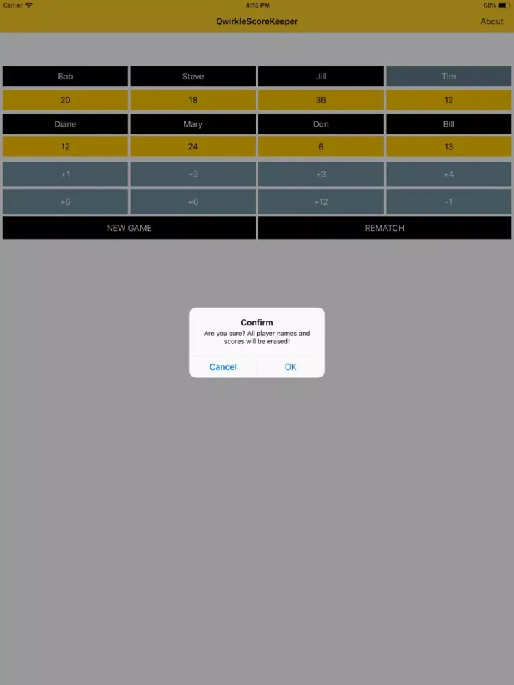 Games Score Keeper iPad  سکرین شاٹس