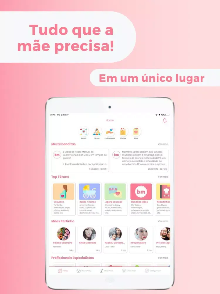 Ảnh chụp màn hình của Benditas Mães iPad 