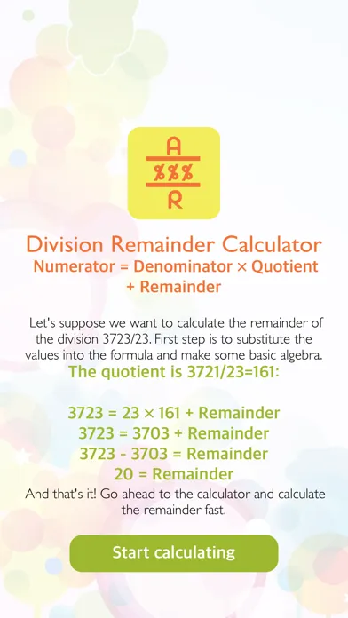 Captures d'écran de Remainder Division Calculator