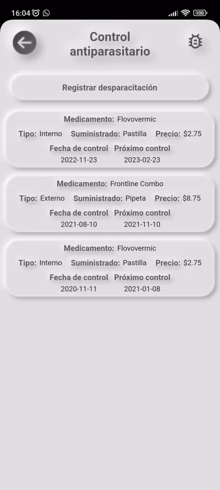 Carnet de control para mascota Screenshots