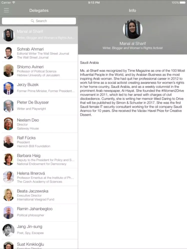 Forum 2000 app iPad  Screenshots