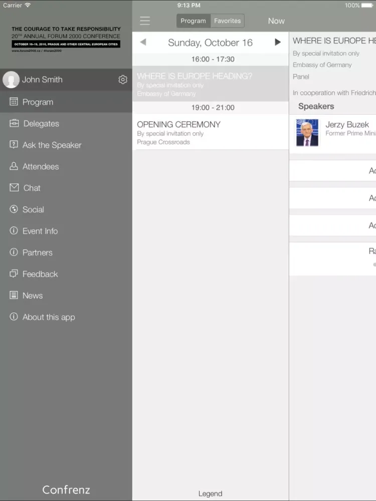 Forum 2000 app iPad  Screenshots