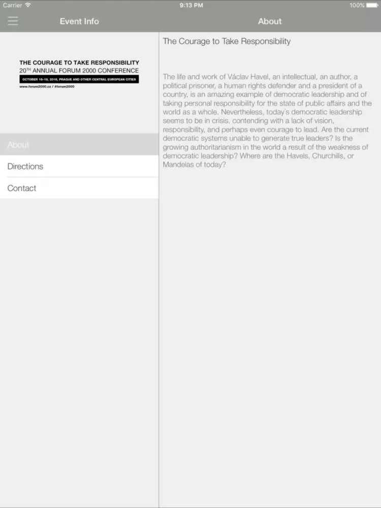 Forum 2000 app iPad  Screenshots