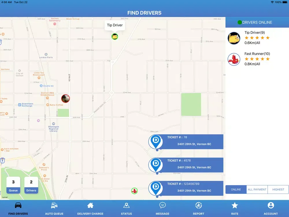 Captures d'écran de Driver Dispatcher iPad 