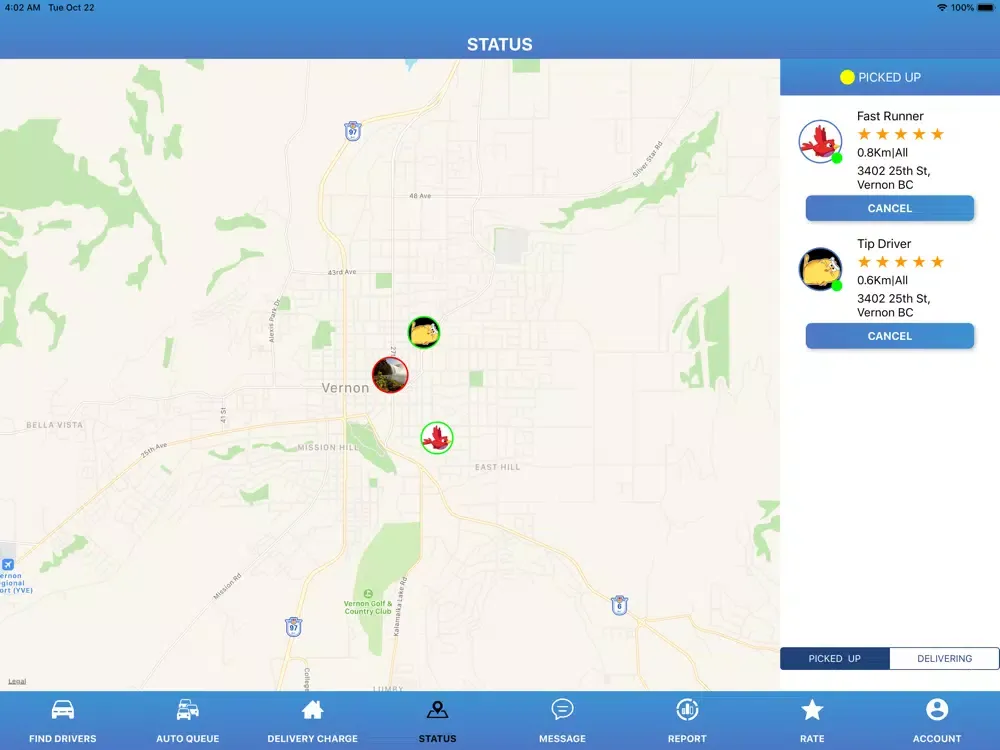 Captures d'écran de Driver Dispatcher iPad 