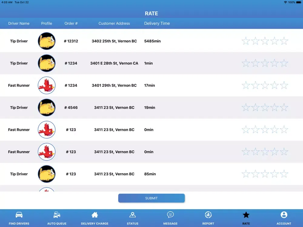 Captures d'écran de Driver Dispatcher iPad 