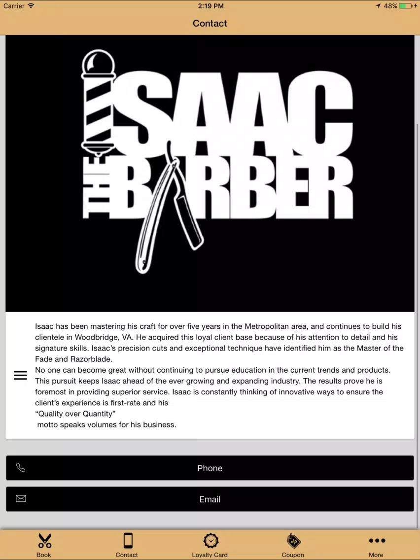 ISAACtheBARBER iPad  स्क्रीनशॉट