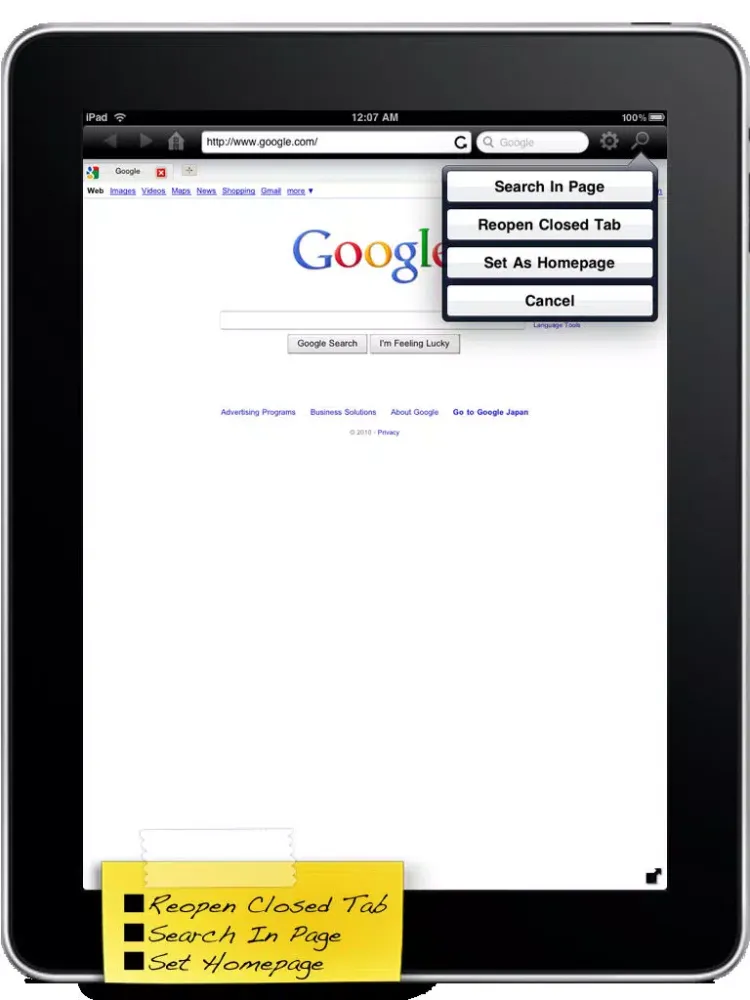Tangkapan layar Private Browser With Fullscreen & Multi-Tabs Lite iPad 