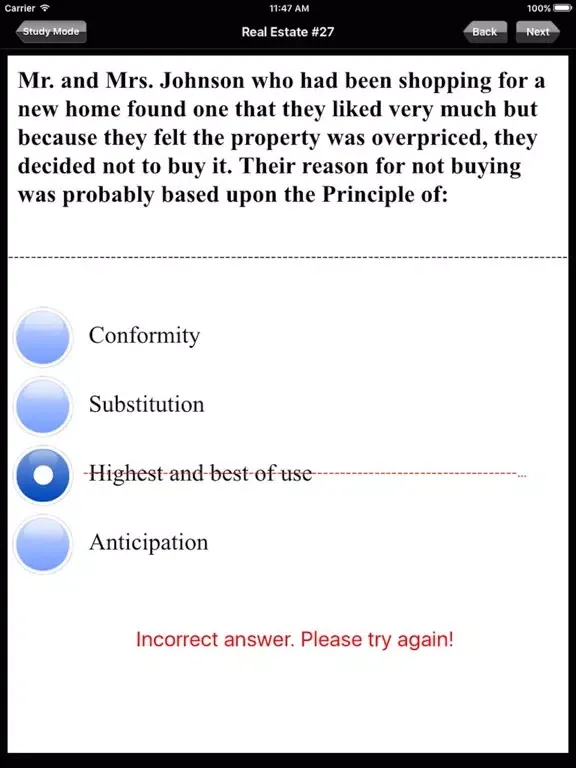 Tangkapan skrin Arizona Real Estate Exam Prep iPad 