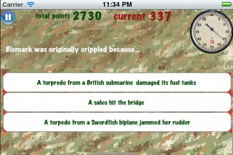 Tangkapan layar WWII Trivia - Time Attack! FREE
