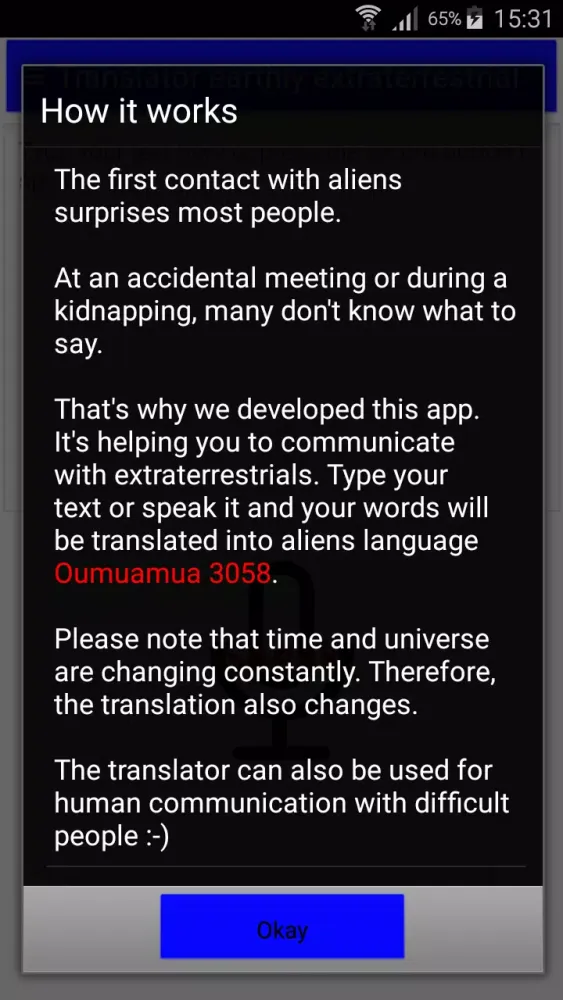 Old Translator Extraterrestria Screenshots