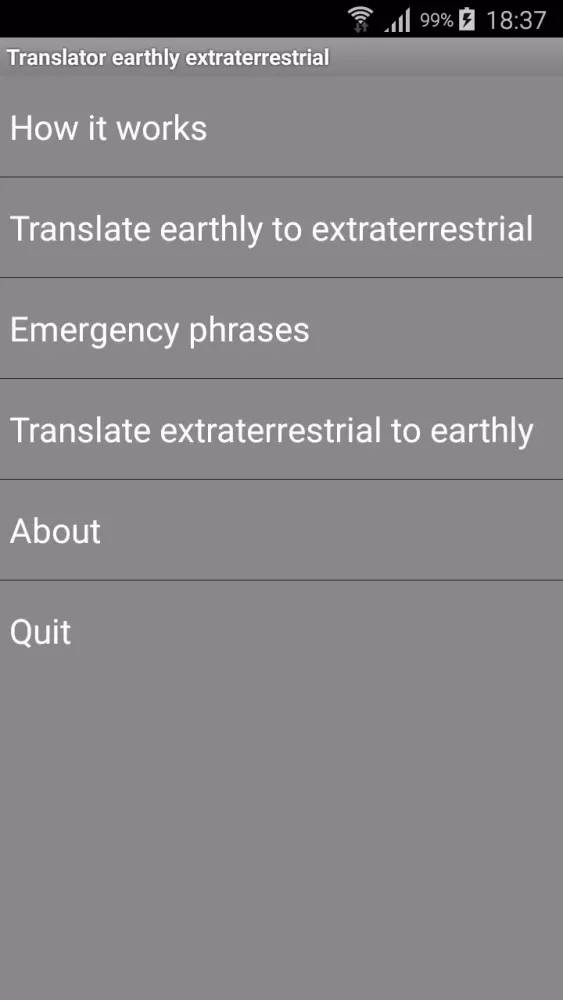Old Translator Extraterrestria Screenshots