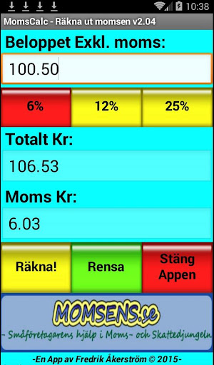 MomsCalc - Momsräknare Screenshots