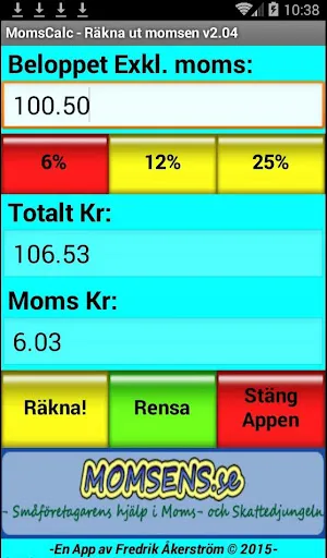 MomsCalc - Momsräknare Screenshots