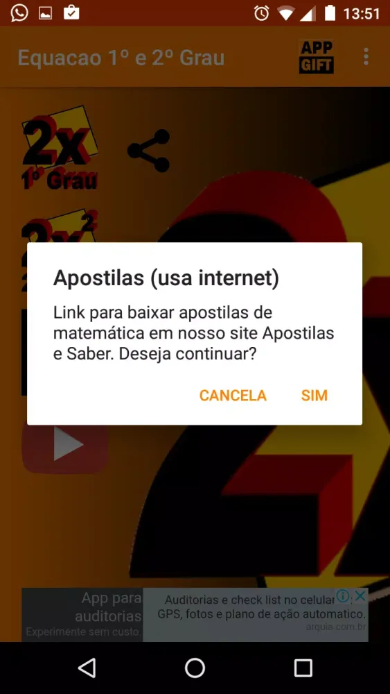 Equação 1º e 2º Grau Screenshots