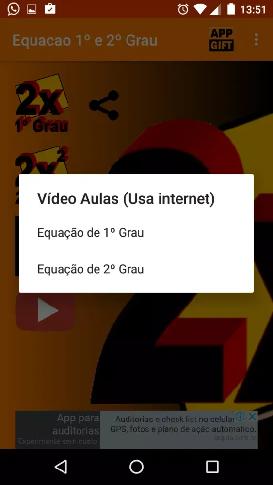 Equação 1º e 2º Grau Screenshots