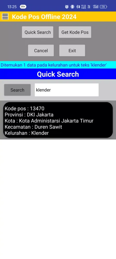 Tangkapan layar Kode Pos Offline 2024