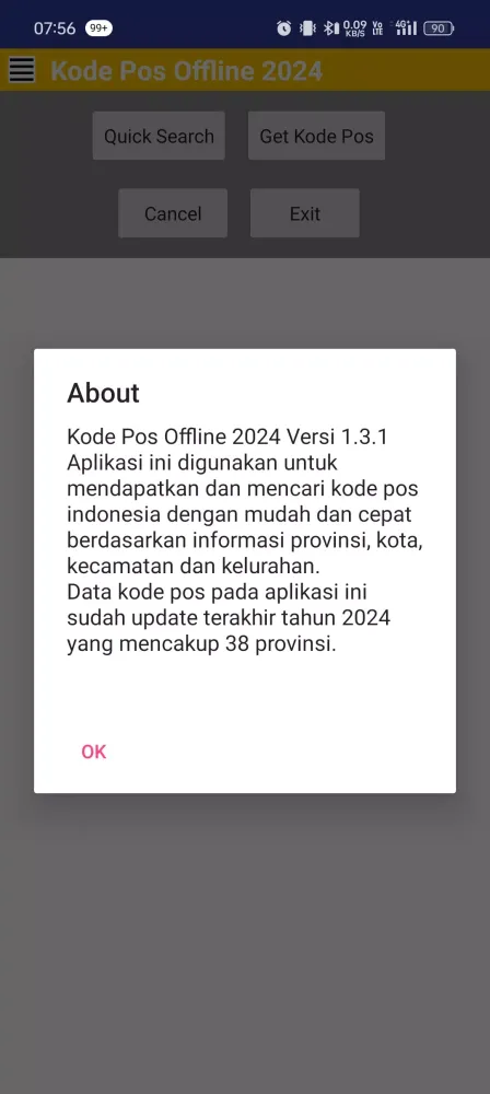 Tangkapan layar Kode Pos Offline 2024