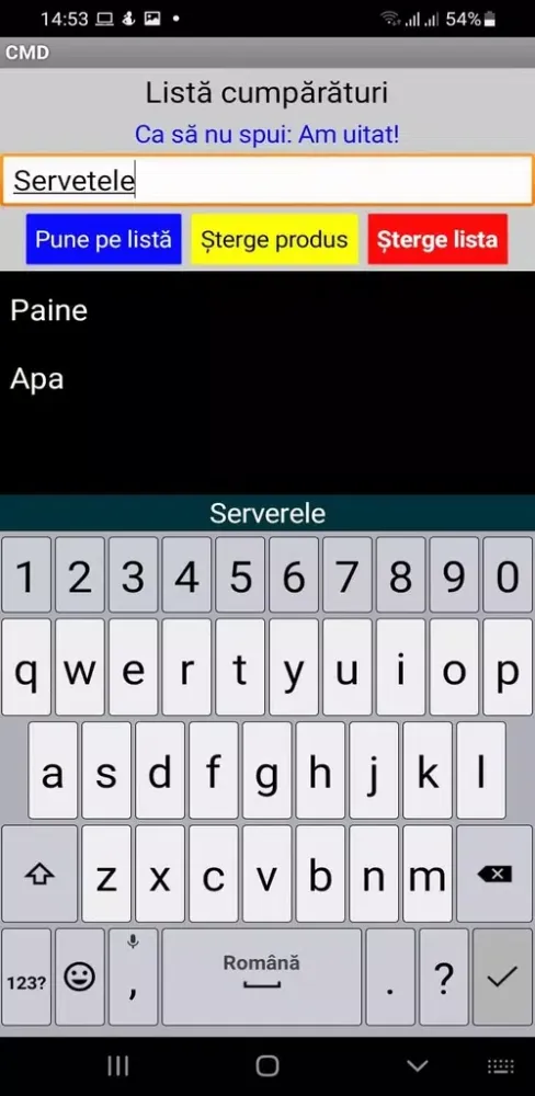 Screenshot di Lista Cumparaturi
