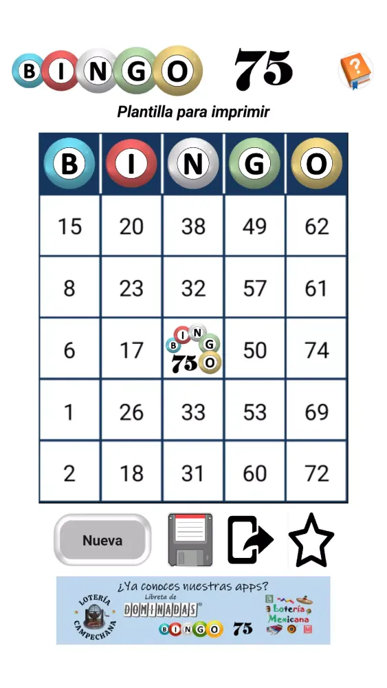 ภาพหน้าจอของ Bingo 75