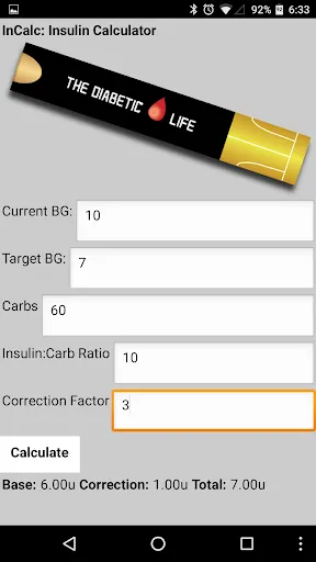 InCalc: Insulin Calculator Screenshots