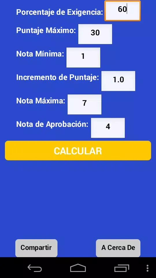 Screenshot di Escala de Notas