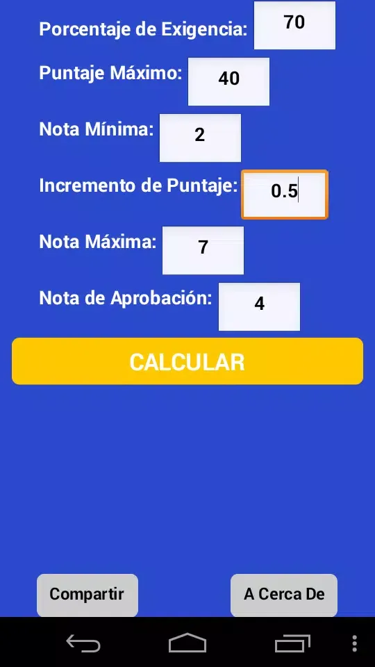 Screenshot di Escala de Notas