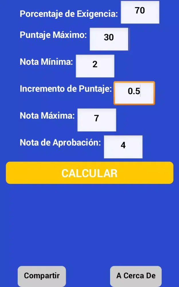 Screenshot di Escala de Notas