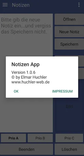 Tangkapan layar Mein Notizbuch