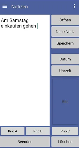 Tangkapan layar Mein Notizbuch