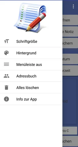 Tangkapan layar Mein Notizbuch