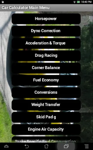 Capturas de tela do Car Calculator