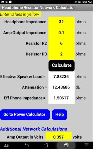 Headphone Calculator سکرین شاٹس