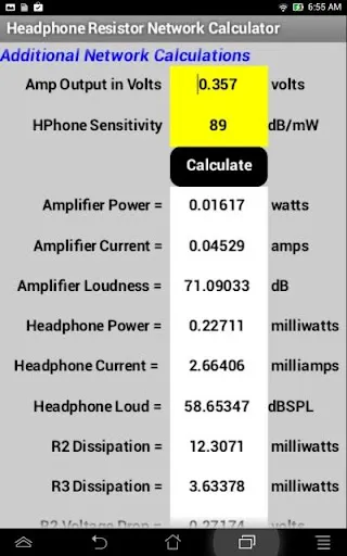 Headphone Calculator سکرین شاٹس