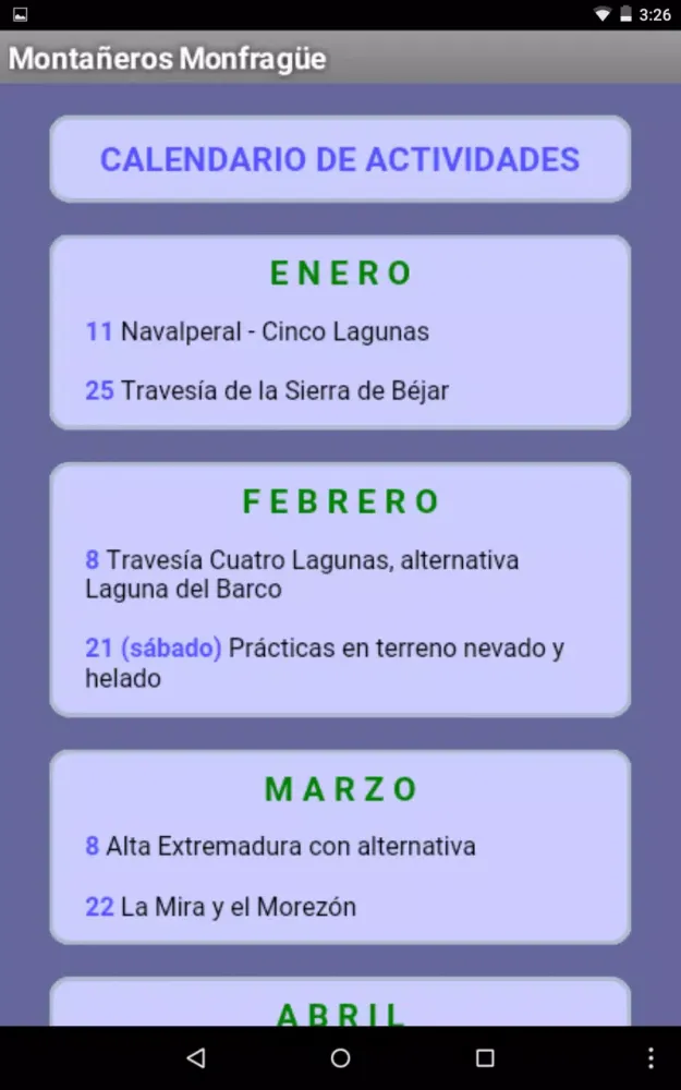 Montañeros Monfragüe Screenshots