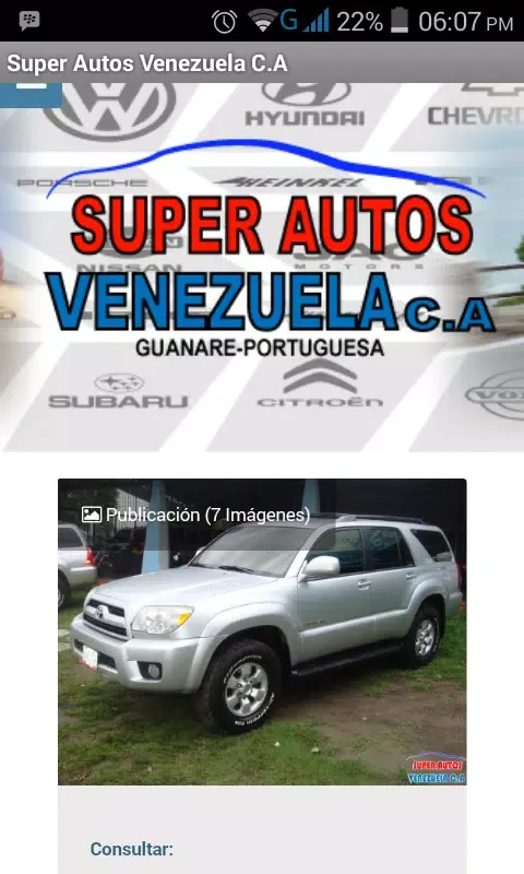 Ảnh chụp màn hình của Super Autos Venezuela