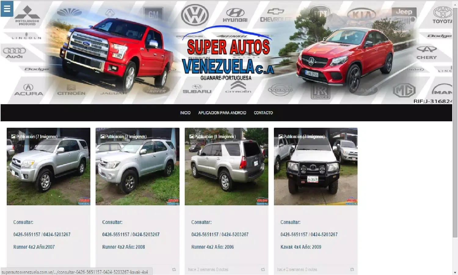 Ảnh chụp màn hình của Super Autos Venezuela