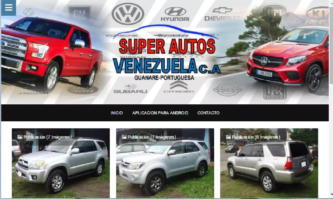 Ảnh chụp màn hình của Super Autos Venezuela