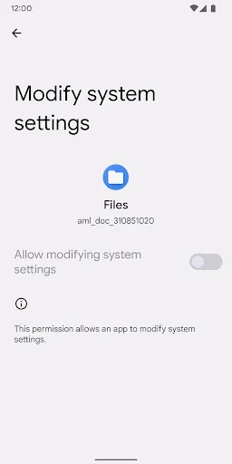 ภาพหน้าจอของ Hidden permissions manager