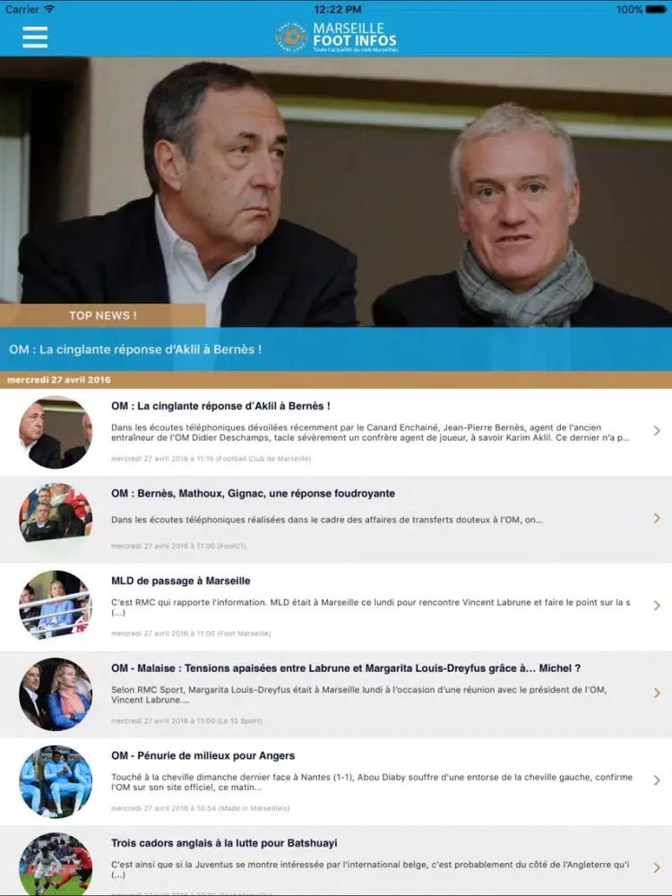 ภาพหน้าจอของ Marseille Foot Infos : toute l'actualité du club phoceen - OM édition iPad 