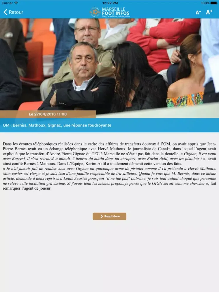 ภาพหน้าจอของ Marseille Foot Infos : toute l'actualité du club phoceen - OM édition iPad 