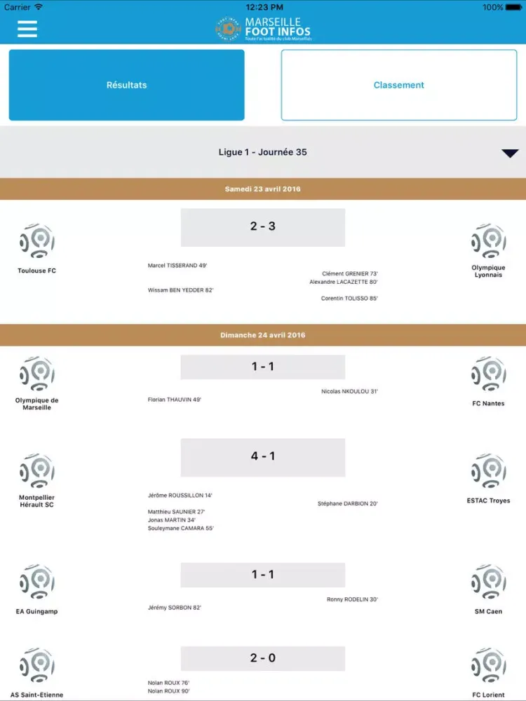 ภาพหน้าจอของ Marseille Foot Infos : toute l'actualité du club phoceen - OM édition iPad 
