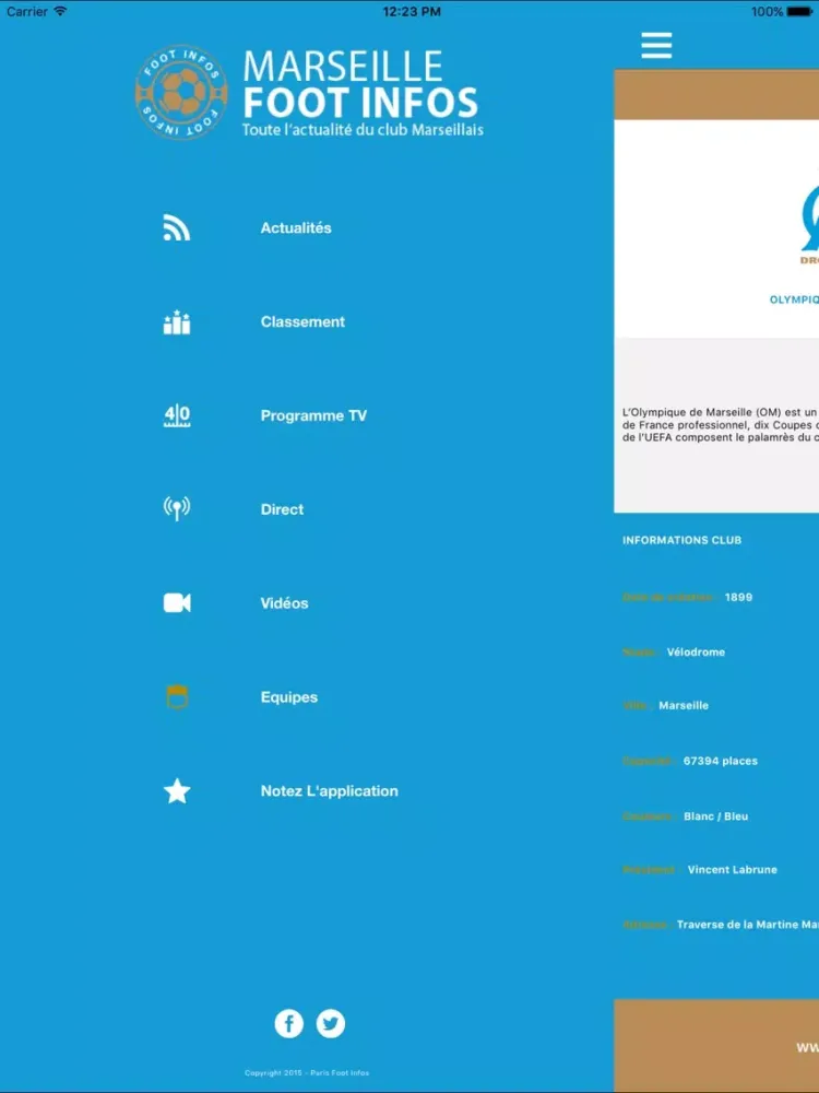 ภาพหน้าจอของ Marseille Foot Infos : toute l'actualité du club phoceen - OM édition iPad 