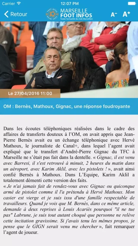 ภาพหน้าจอของ Marseille Foot Infos : toute l'actualité du club phoceen - OM édition