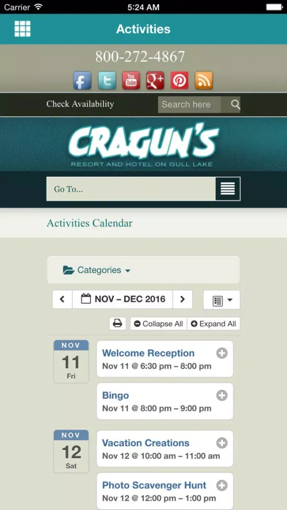 Capturas de tela do Cragun's Resort on Gull Lake