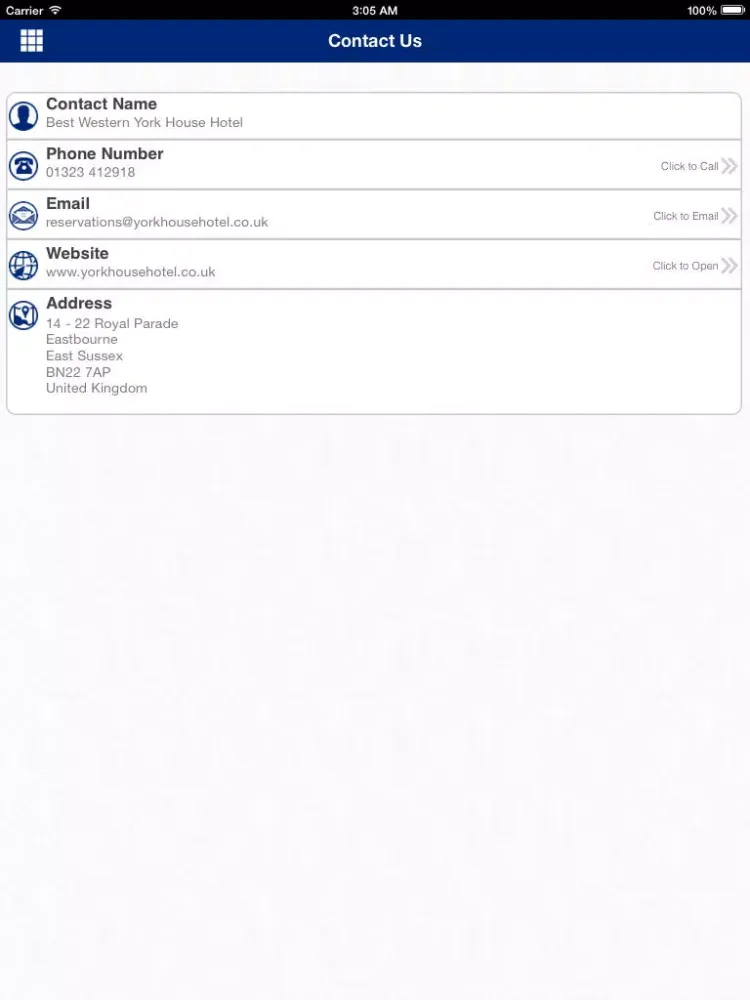 Скриншоты Best Western York House Hotel iPad 