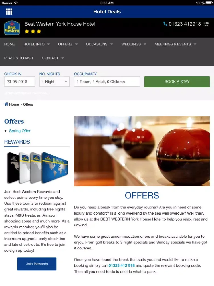 Скриншоты Best Western York House Hotel iPad 