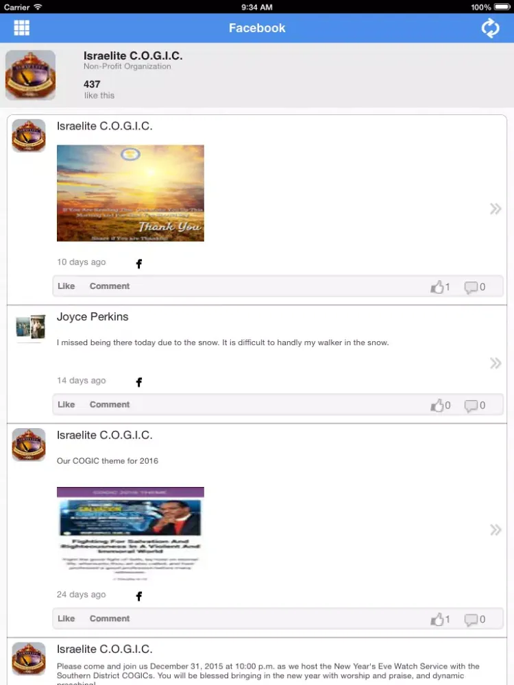 Capturas de tela do Israelite C.O.G.I.C. iPad 