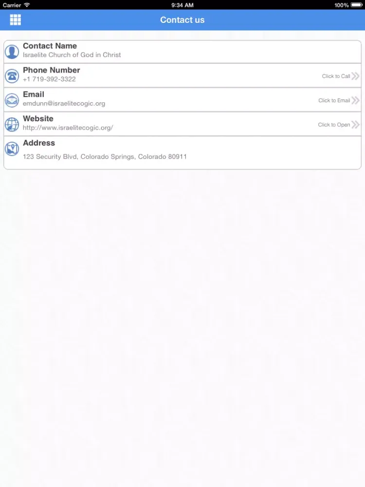 Capturas de tela do Israelite C.O.G.I.C. iPad 