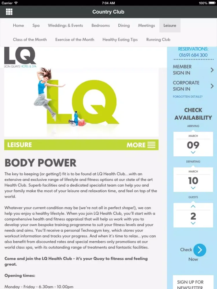 ภาพหน้าจอของ Lion Quays Hotel & Spa iPad 